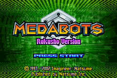Medabots: Rokusho Version title screen for GameBoy Advance